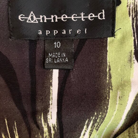 Connected Green Print Knotted Front V-Neck Dress - Picture 6 of 6